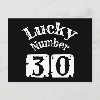30 - Lyckonummer 30 Lycka Vykort