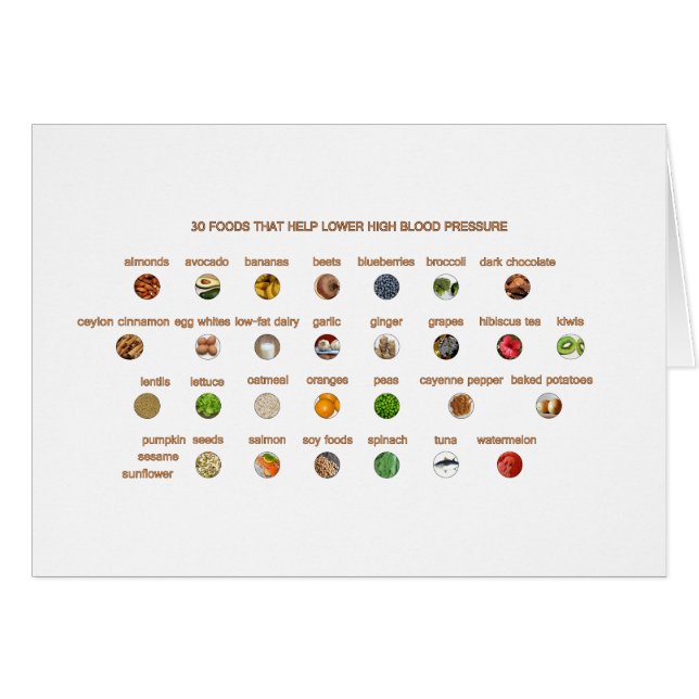 30 Mat sänker blodtrycket naturligt Hälsningskort (Framsidan Horizontal)