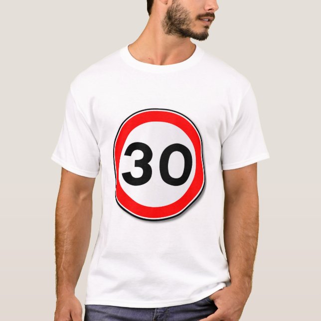 30 MPH-begränsningstrafiktecken T Shirt (Framsida)
