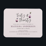 30 och 30 födelsedag magnet<br><div class="desc">30 och 30 30års födelsedag party-vykort. Elegant vattenfärgsillustrationer av cocktails,  vin,  ro,  gin,  i vacker lila,  grå plommon och gröntar. En underbar roligt som firar milstolpen.</div>