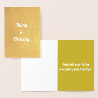 30 och 30 födelsedagskort folierat kort