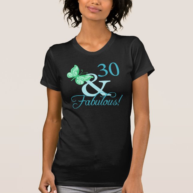30 och blomstergåvor (Aqua) Tee (Framsida)