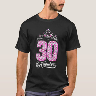 30 och Fabulous 30års födelsedag Diamond Krona Wom T Shirt