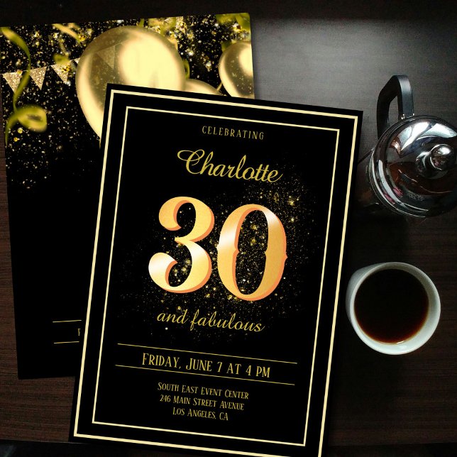 30 och Fabulous Birthday Inbjudningar (Skapare uppladdad)
