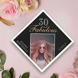 30 och Fabulous Elegant 30års födelsedag Party Pho Pappersservett
