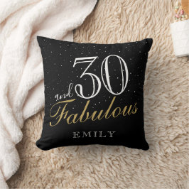 30 och Fabulous Elegant Black 30års födelsedag Kudde