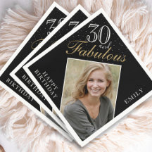 30 och Fabulous Elegant Black Photo 30års födelsed