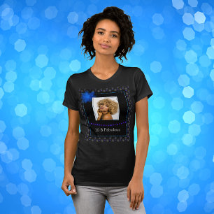 30- och Fabulous Elegant Blue and Black Photo T Shirt