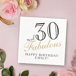 30 och Fabulous Elegant Script 30års födelsedag Pappersservett