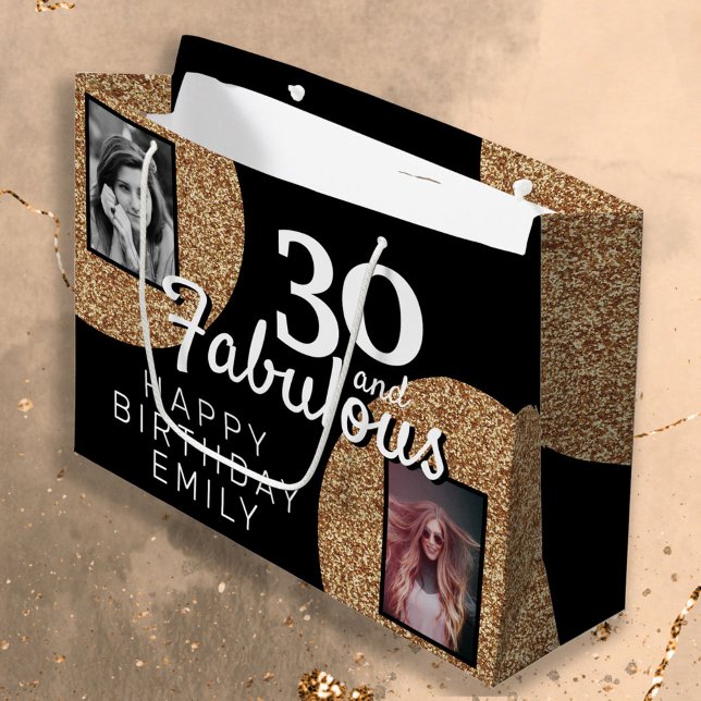 30 och Fabulous Guld Glitter 2 Photo 30års födelse (Skapare uppladdad)