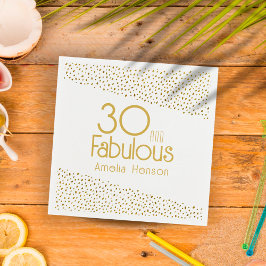 30 och Fabulous Guld Glitter 30års födelsedag Pappersservett