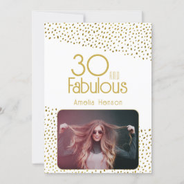 30 och Fabulous Guld Glitter Photo 30års födelseda Kort