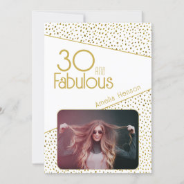 30 och Fabulous Guld Glitter Photo 30års födelseda Kort