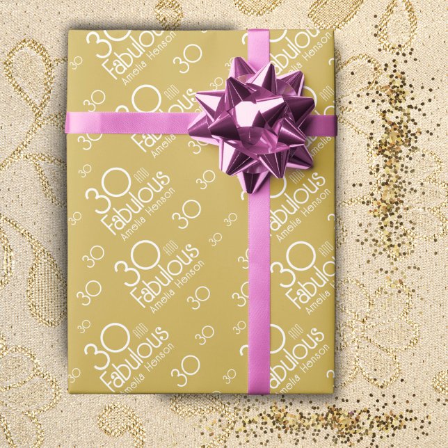 30 och Fabulous Modern 30års födelsedag Presentpapper (Skapare uppladdad)