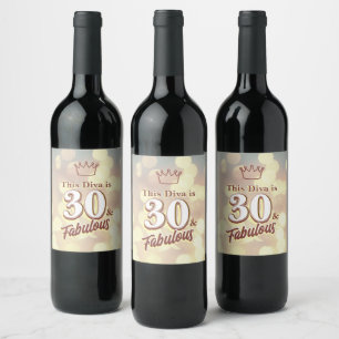 30 och Fabulous Vinflaska Etikett