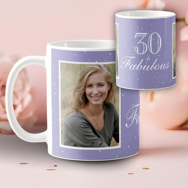 30 och fantastisk elegant födelsedagsfoto  kaffemugg (Skapare uppladdad)