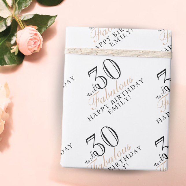 30 och fantastisk elegant skrift 30-årsdag presentpapper (Skapare uppladdad)