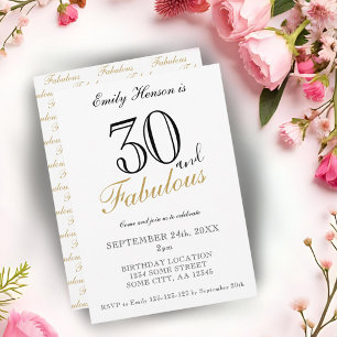 30 och fantastisk elegant skript födelsedag inbjudningar
