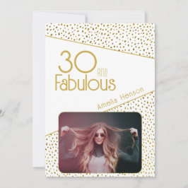 30 och fantastisk guldglitterfoto 30-årsdag kort