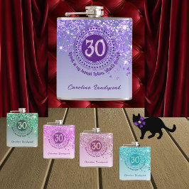 30 och Lila Glitter & dryck Fickplunta