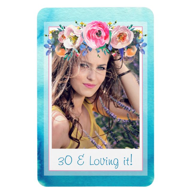 30 och Loving IT-Anpassningsbar - Skicka fotomall Magnet (Vertikal)