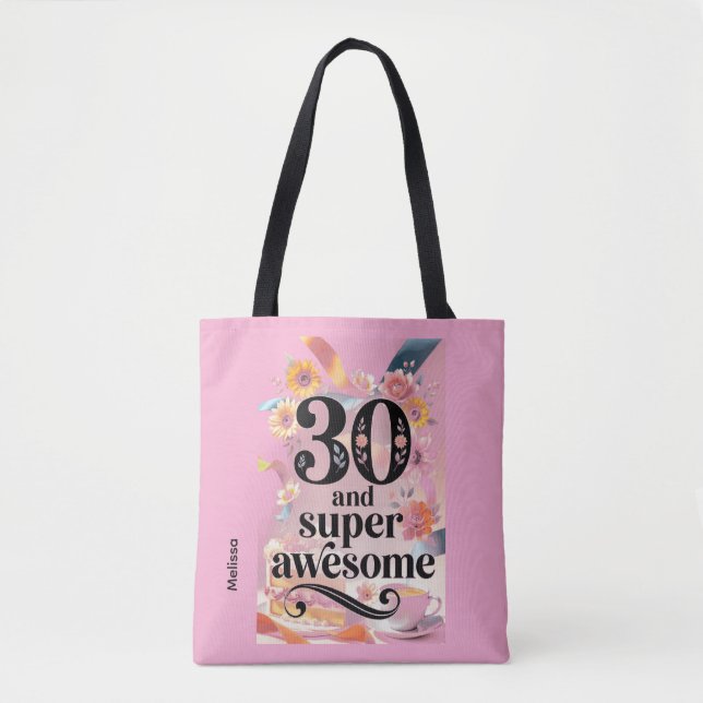 30 och Super Awesome Födelsedag Tygkasse (Framsida)