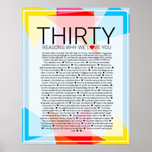 30 orsaker till att vi kärlek er geometriska regnb poster