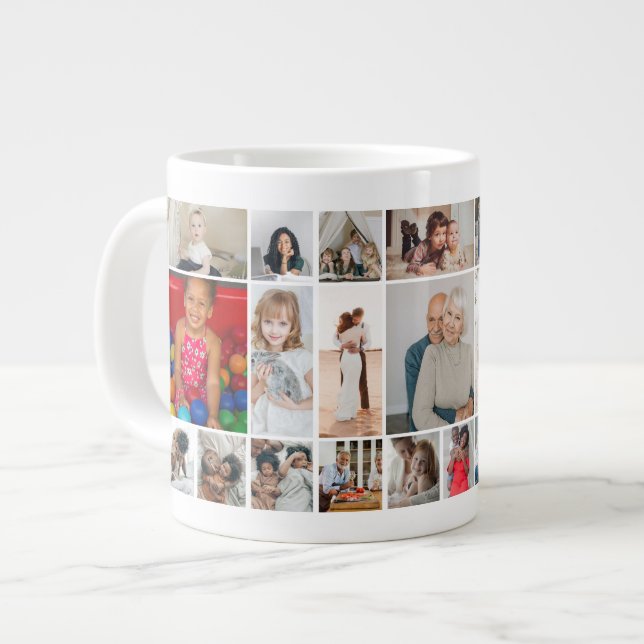 30 personlig för fotokollage-mall jumbo mugg (Framsida vänster)