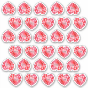 30 Ruby Heart Watercolor Add Monogram Red Bröllop Klistermärken