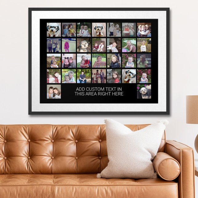 30 rutnät för fotofärgning - textruta - svart vitt poster (Personalized Photo Poster)
