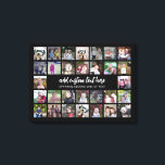 30 rutnät för fotokollage - 2 textrutor - svart vi canvastryck<br><div class="desc">Använda 30 SQUARE-foton som skapar en personlig fotokollage. Den här moderna, rena layouten innehåller 2 textblock - 1 i ett trendig-skript och 1 i ett sansserif-teckensnitt för att lägga till en familj namn eller namn. Bakgrunden färg kan ändras i anpassningsområdet. ***För bästa resultat för den här multifotolayouten - skörd dina...</div>