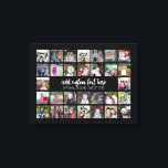 30 rutnät för fotokollage - 2 textrutor - svart vi canvastryck<br><div class="desc">Använda 30 SQUARE-foton som skapar en personlig fotokollage. Den här moderna, rena layouten innehåller 2 textblock - 1 i ett trendig-skript och 1 i ett sansserif-teckensnitt för att lägga till en familj namn eller namn. Bakgrunden färg kan ändras i anpassningsområdet. ***För bästa resultat för den här multifotolayouten - skörd dina...</div>