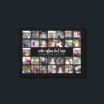 30 rutnät för fotokollage - 2 textrutor - svart vi canvastryck<br><div class="desc">Använda 30 SQUARE-foton som skapar en personlig fotokollage. Den här moderna, rena layouten innehåller 2 textblock - 1 i ett trendig-skript och 1 i ett sansserif-teckensnitt för att lägga till en familj namn eller namn. Bakgrunden färg kan ändras i anpassningsområdet. ***För bästa resultat för den här multifotolayouten - skörd dina...</div>