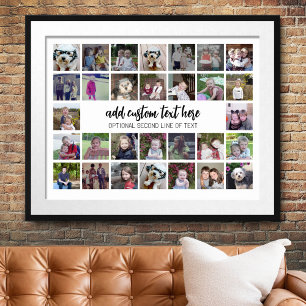 30 rutnät för fotokollage - 2 textrutor - svart vi poster