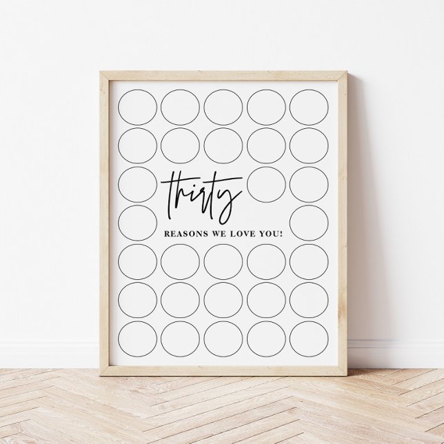 30 skäl att vi älskar dig Födelsedagsminne Poster (Skapare uppladdad)