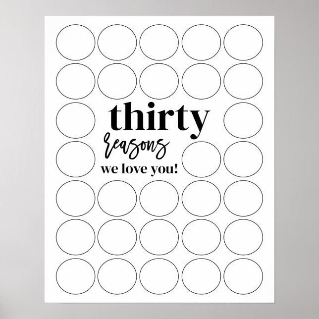 30 skäl till att vi Kärlekar er födelsedag insjukn Poster (Framsidan)