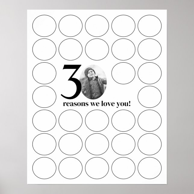 30 Skäl till att vi Kärlekar er födelsedagsmoment Poster (Framsidan)