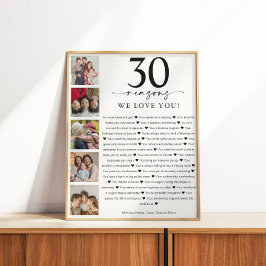 30 skäl: Vi Kärlekar er födelsedag eller årsdag Perfect Poster