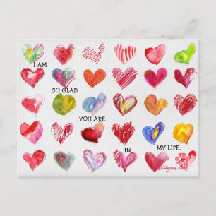 30 SO GLAD Valentine Hearts-vykort Helg Vykort