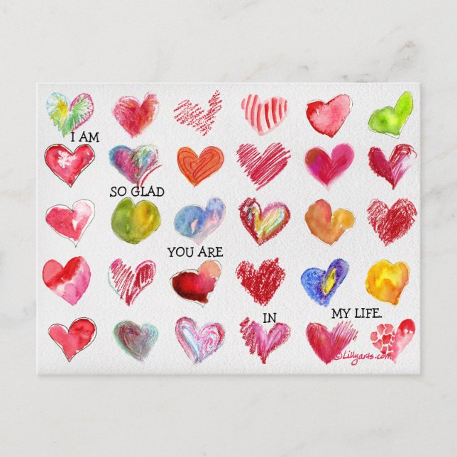 30 SO GLAD Valentine Hearts-vykort Helg Vykort (Framsida)