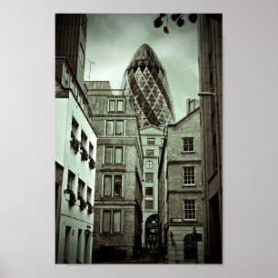 30 St Mary Ax The Gherkin London England Poster