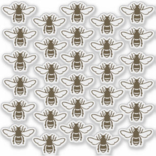 30 Stiliserad honungsbee Vattentät transparent mat Klistermärken