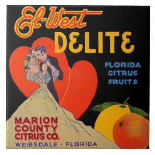 30-talart décoEl-Väster Delite Florida citrusfru Kakelplatta