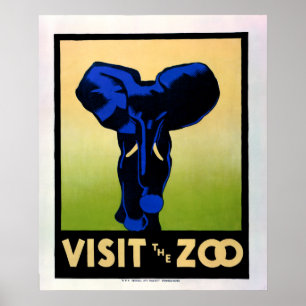 30-talbesök affischen för Zoo WPA Poster