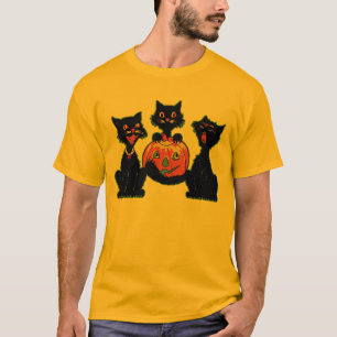 30-talHalloween svarta katter med jacken O'Lantern T-shirt