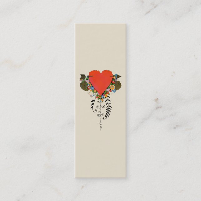 30-talvalentinhjärta i rött mini visitkort (Framsida)