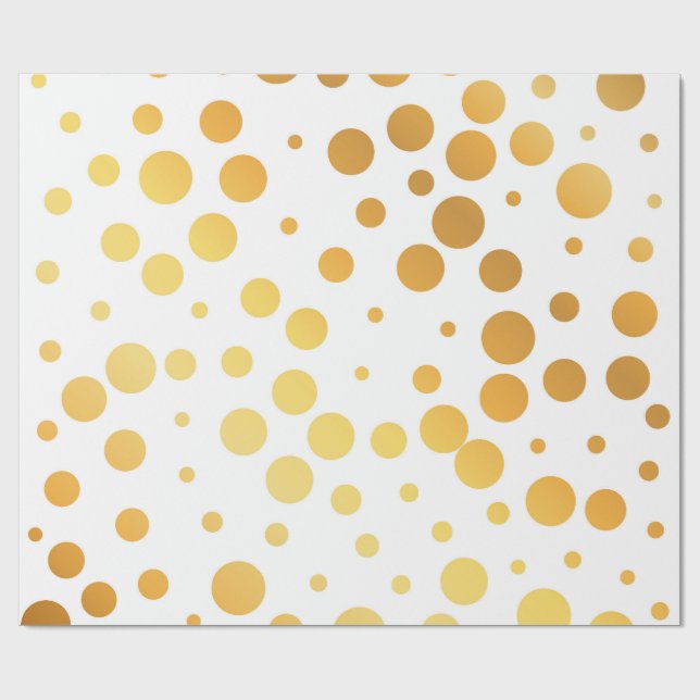 30 tum x 60 fot Golden Polka Matte Presentpapper (Platt)