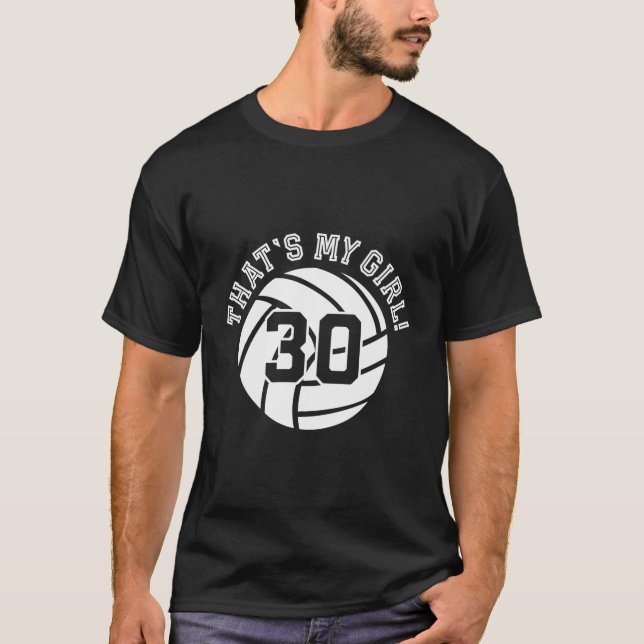 30 Volleyball Player som är mitt Cheer Mamma Pappa T Shirt (Framsida)