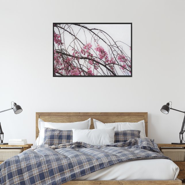 30"x20" Körsbärsblomknoppar Canvastryck (Insitu (sovrum))