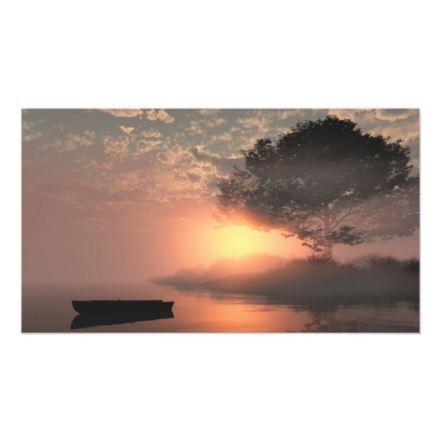 30" x 24" paper poster: "Misty Island" image Fototryck (Framsidan)